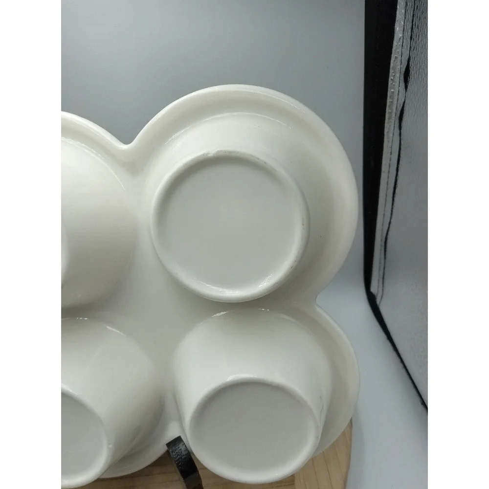 Potter's Studio ceramic painted floral bird‎ blue mult 6 cupcake/muffin bake pan